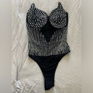 Rhinestone Mesh Bodysuit
